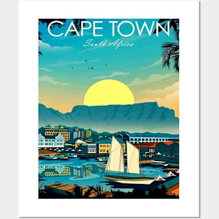 Cape Town South Africa Travel and Tourism Advertising Abstract Print Posters and Art